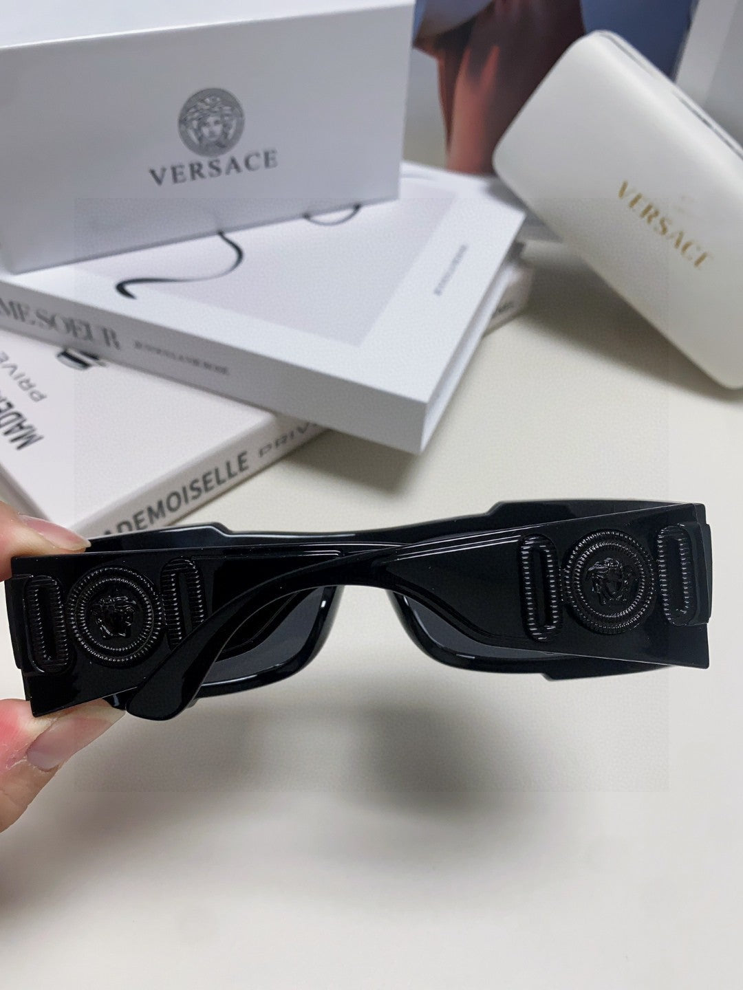Versace Aviator Blue Lens Sunglasses for Men - 158644 - detail image 4