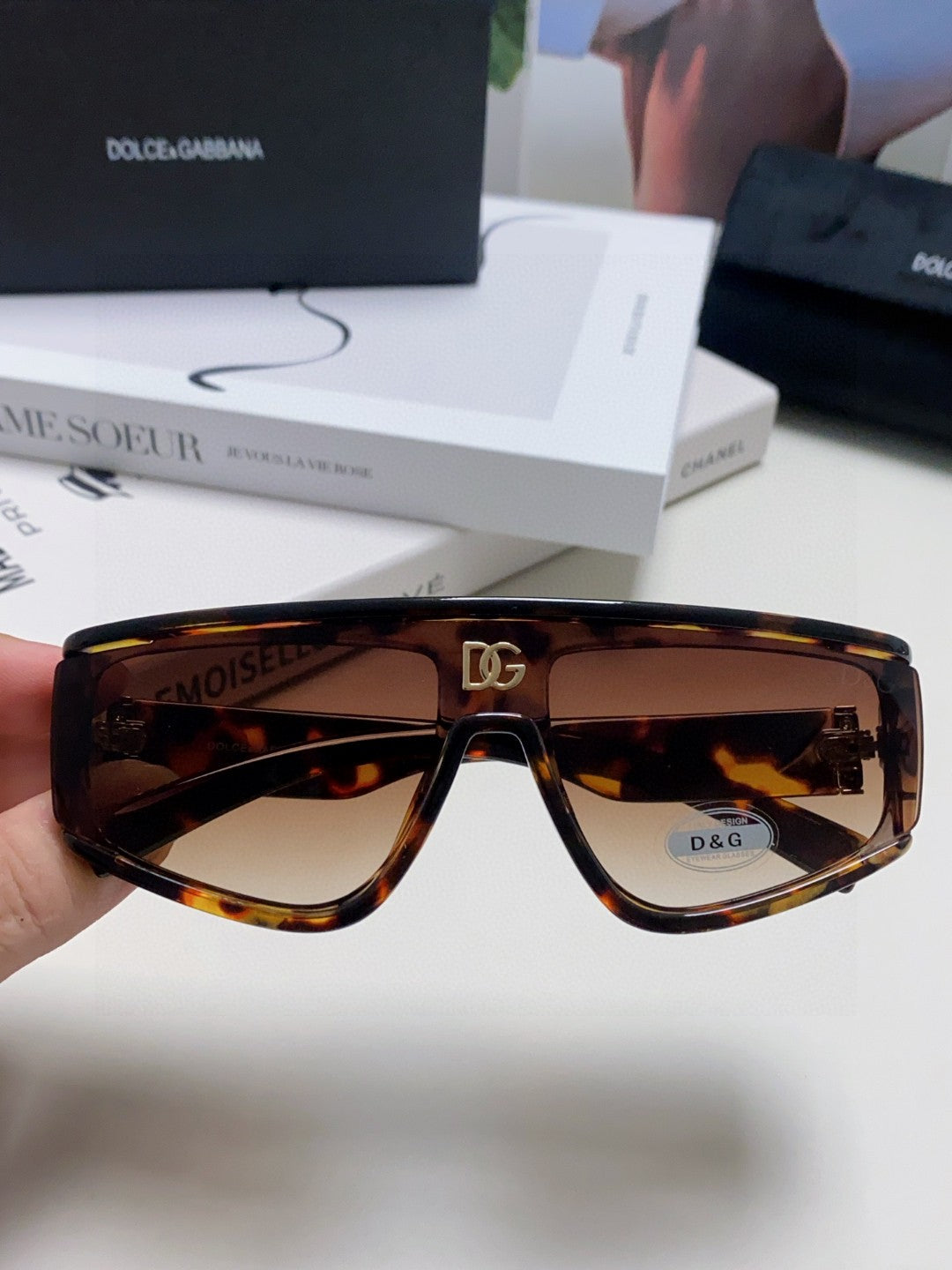 Dolce & Gabbana Oversized Silver Lens Sunglasses for Men & Women - 433042 - detail image 2
