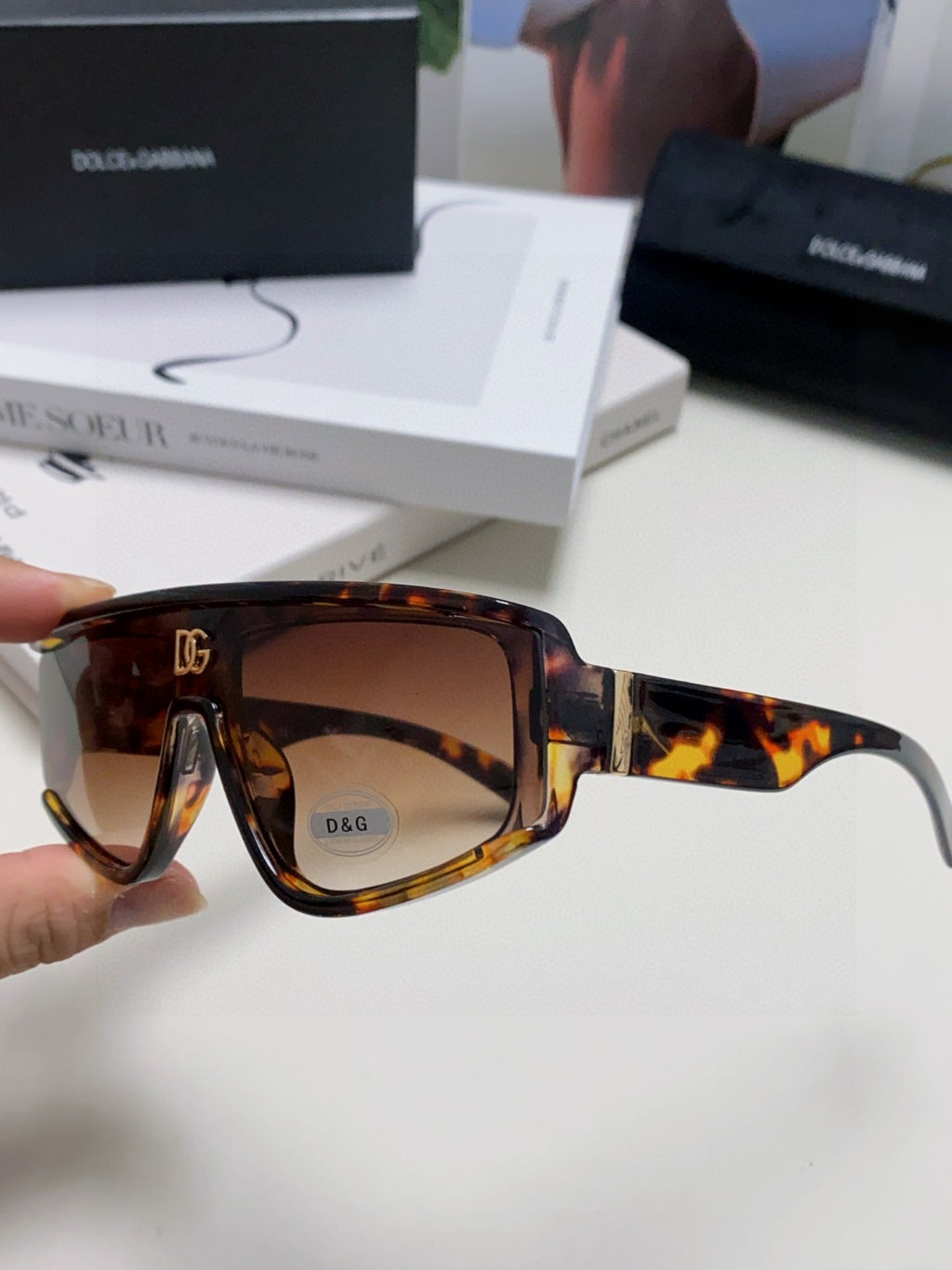 Dolce & Gabbana Oversized Silver Lens Sunglasses for Men & Women - 433042 - detail image 4