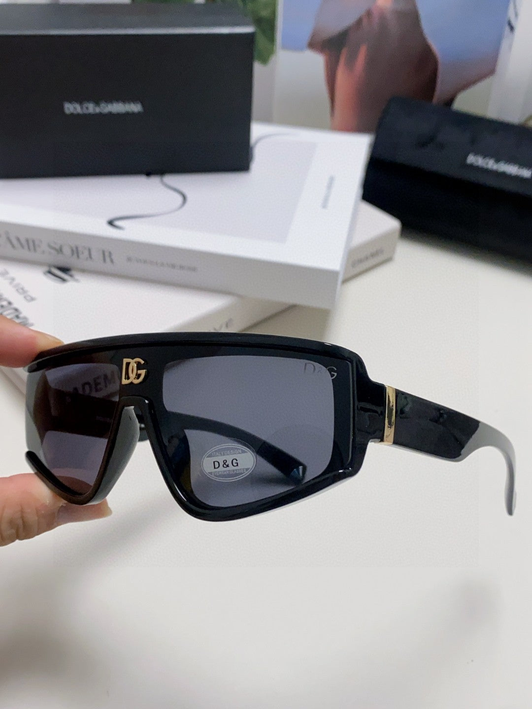 Dolce & Gabbana Oversized Black Lens Sunglasses for Men & Women - 158707 - detail image 5