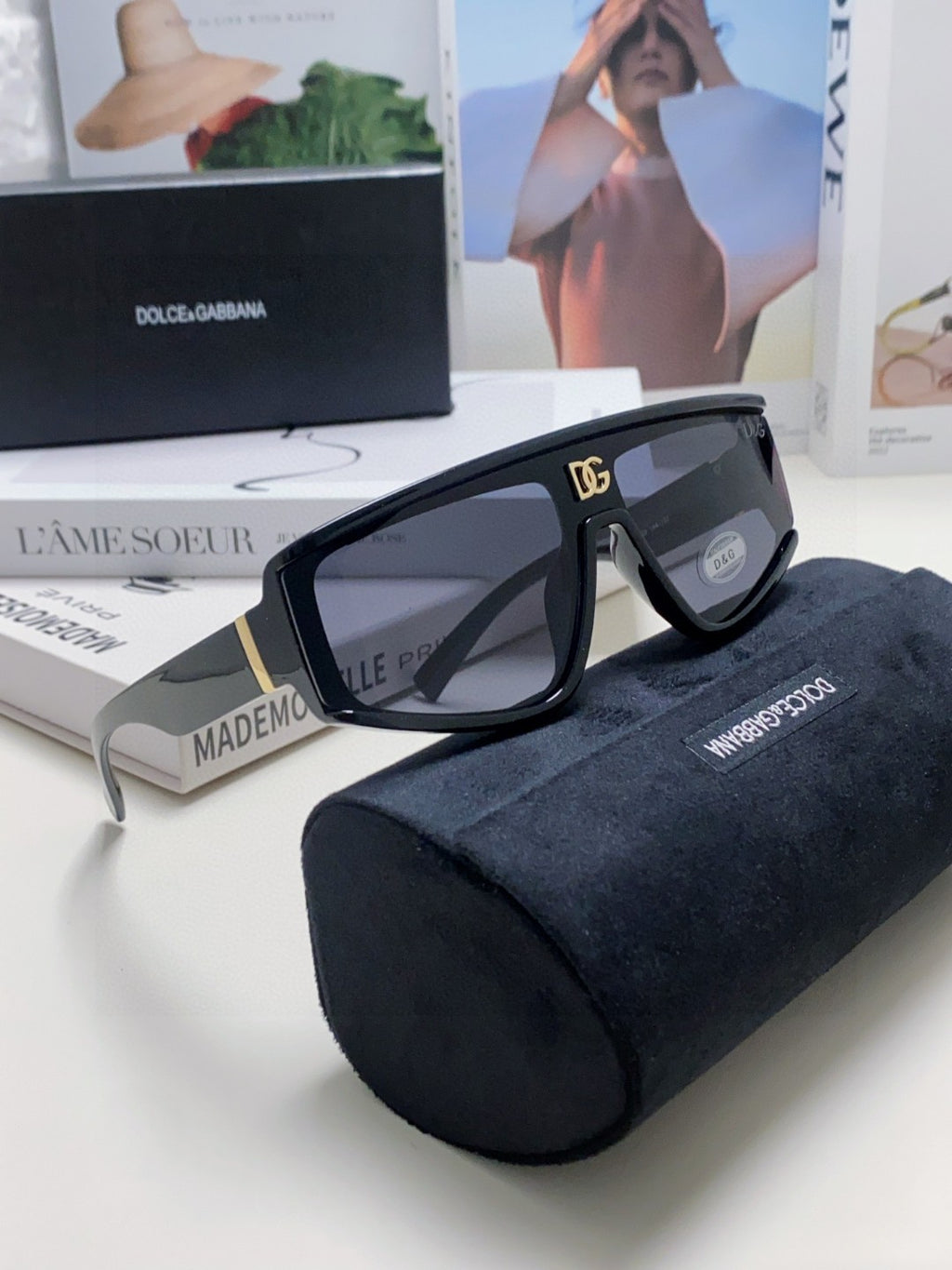 Dolce & Gabbana Oversized Black Lens Sunglasses for Men & Women - 158707 - detail image 7