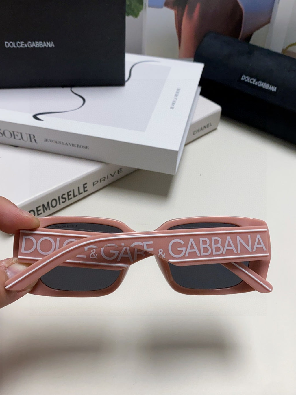 Dolce & Gabbana Polarized Square Red Lens Sunglasses for Men & Women - detail image 4