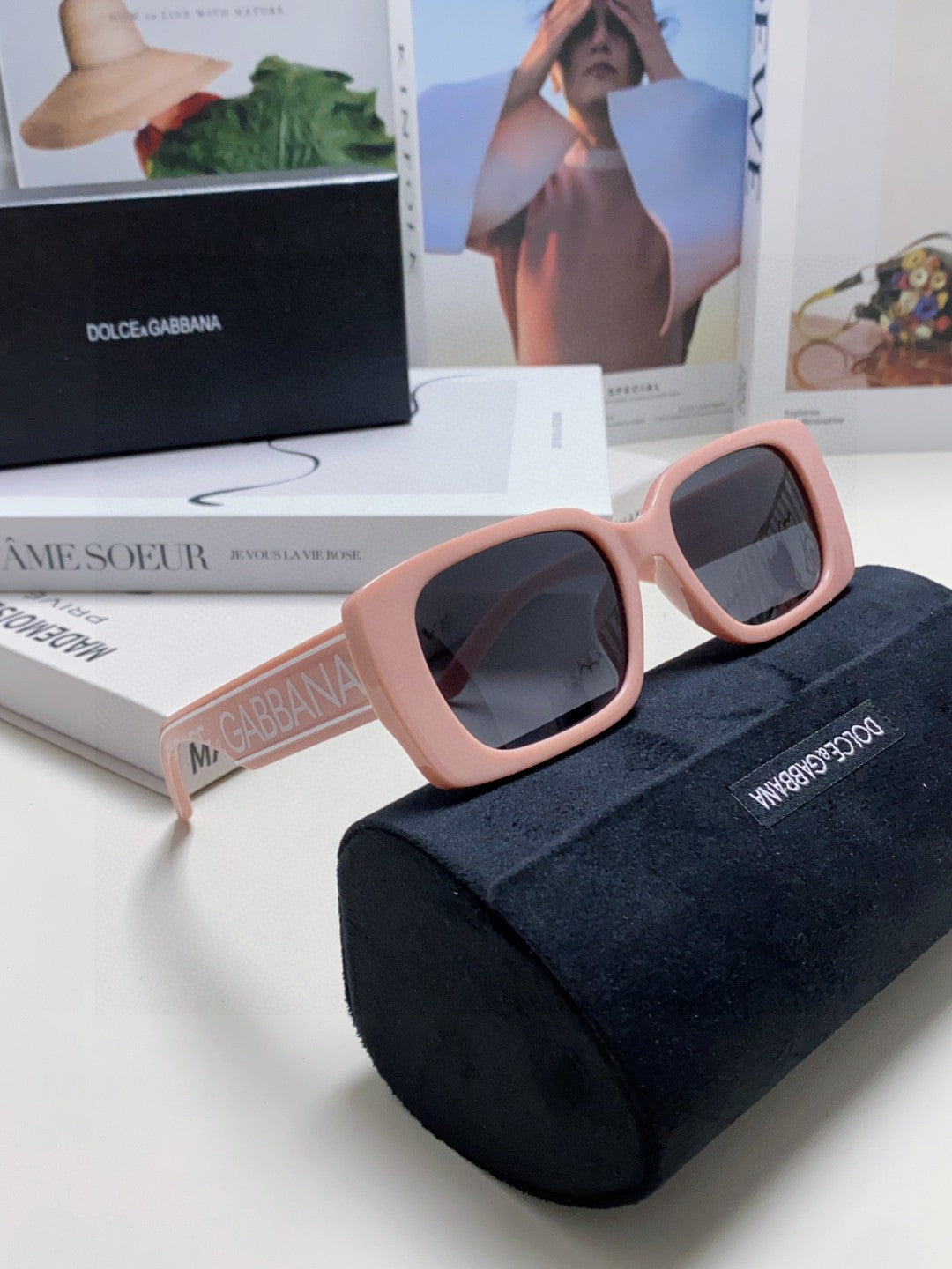Dolce & Gabbana Polarized Square Red Lens Sunglasses for Men & Women - detail image 7