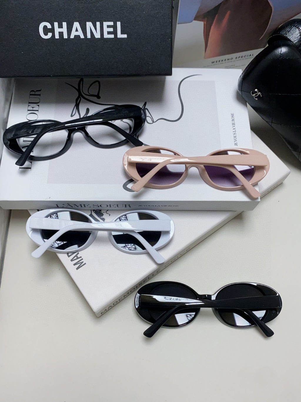 Chanel Polarized Cat-Eye Gray Lens Sunglasses for Women - 867106 - detail image 8