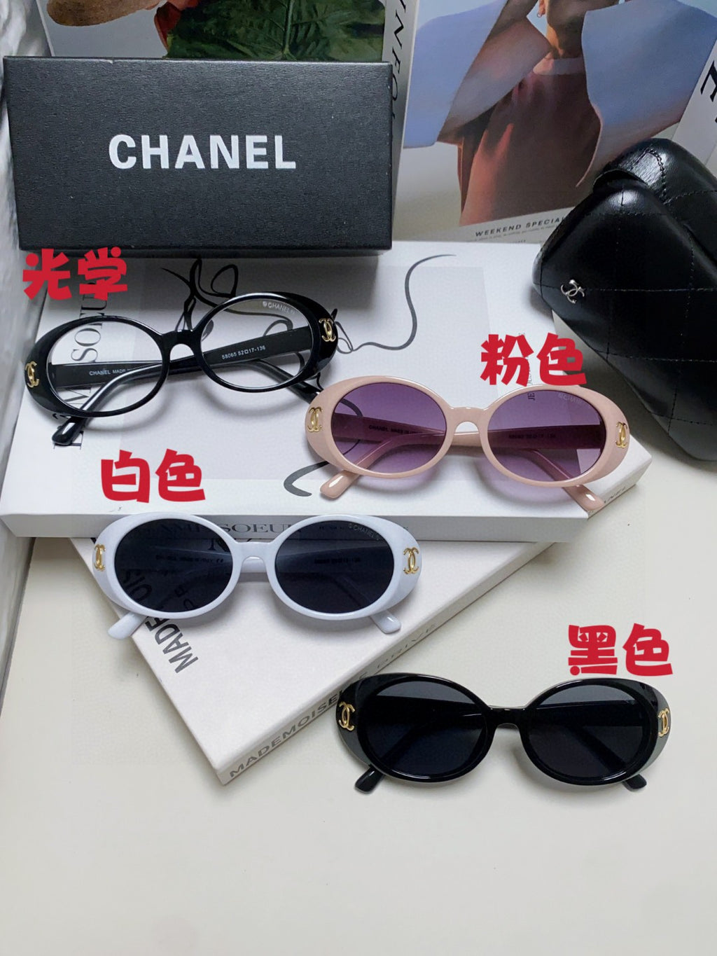 Chanel Polarized Cat-Eye Gray Lens Sunglasses for Women - 867106 - detail image 9