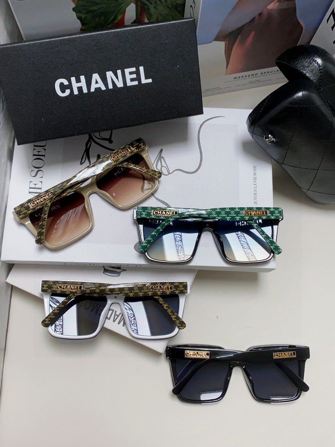Chanel Square Black Lens Sunglasses for Men & Women - 431510 - detail image 8