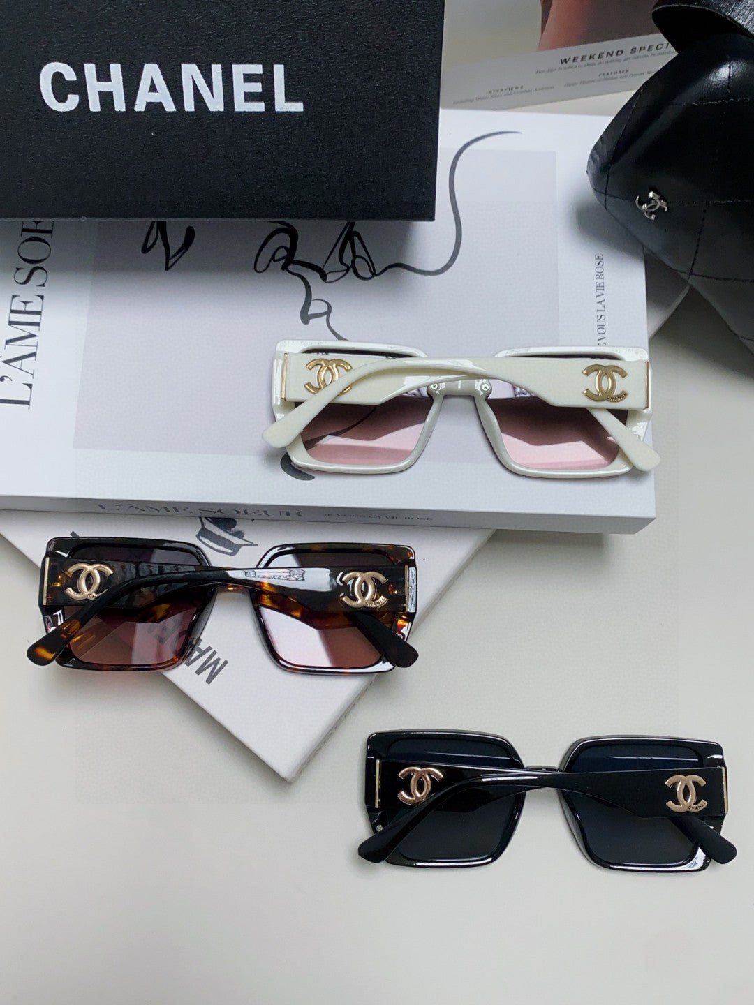 Chanel Polarized Square Red Lens Sunglasses for Men & Women - 867077 - detail image 8