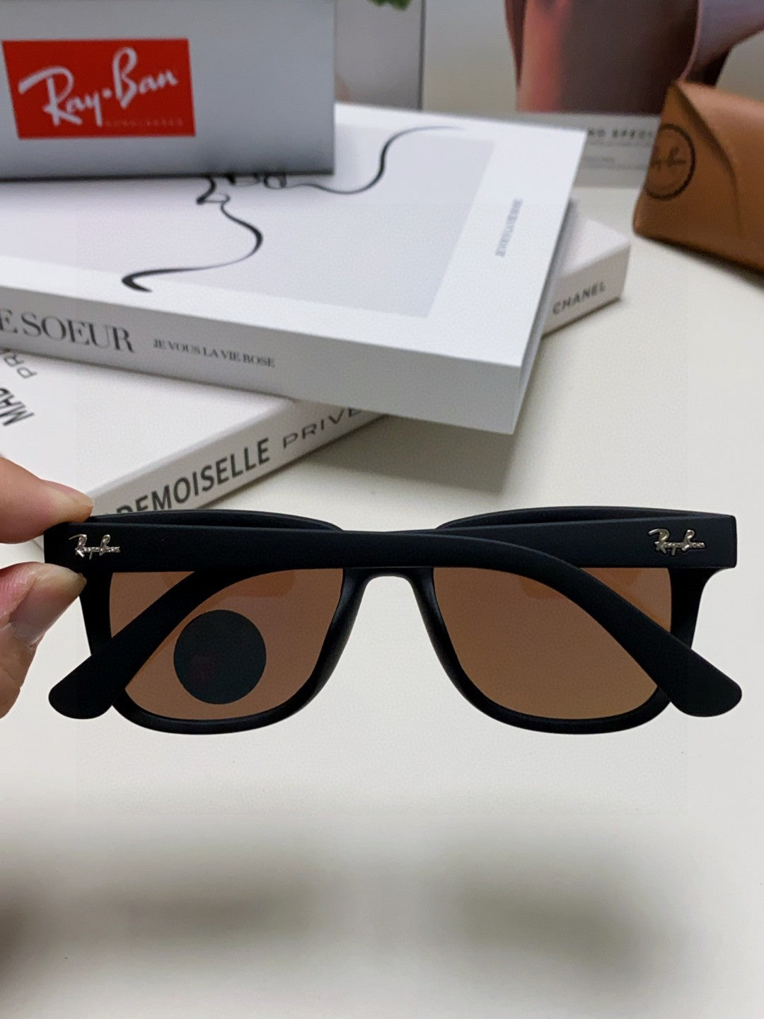 Ray-Ban RB5377 Polarized Square Blue Lens Sunglasses for Men & Women - detail image 3