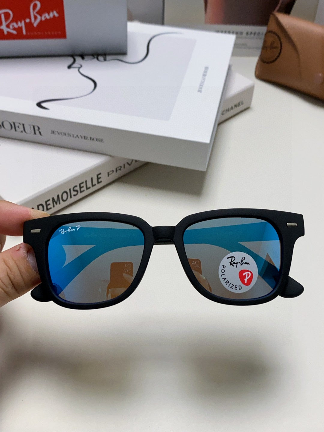 Ray-Ban RB5377 Polarized Square Blue Lens Sunglasses for Men & Women - 416607 - detail image 2