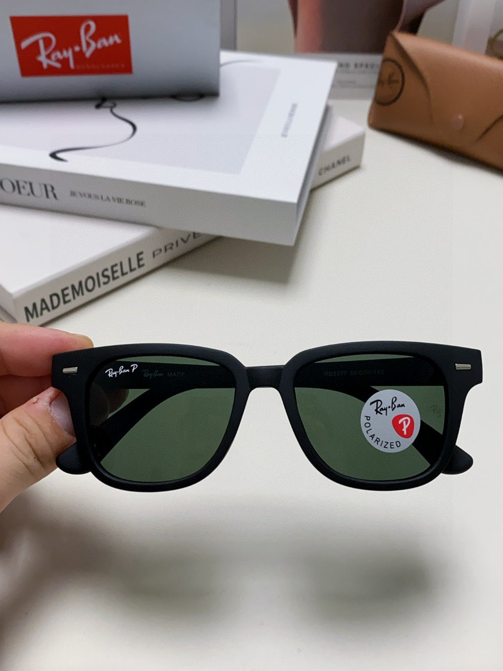Ray-Ban RB5377 Polarized Square Silver Lens Sunglasses for Men & Wome - 867286 - detail image 3