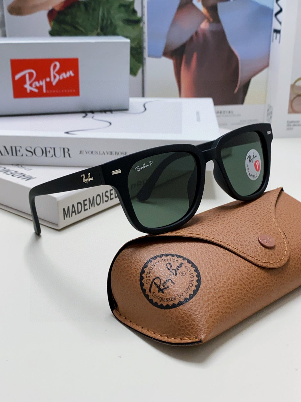 Ray-Ban RB5377 Polarized Square Silver Lens Sunglasses for Men & Wome - 433139 - detail image 7