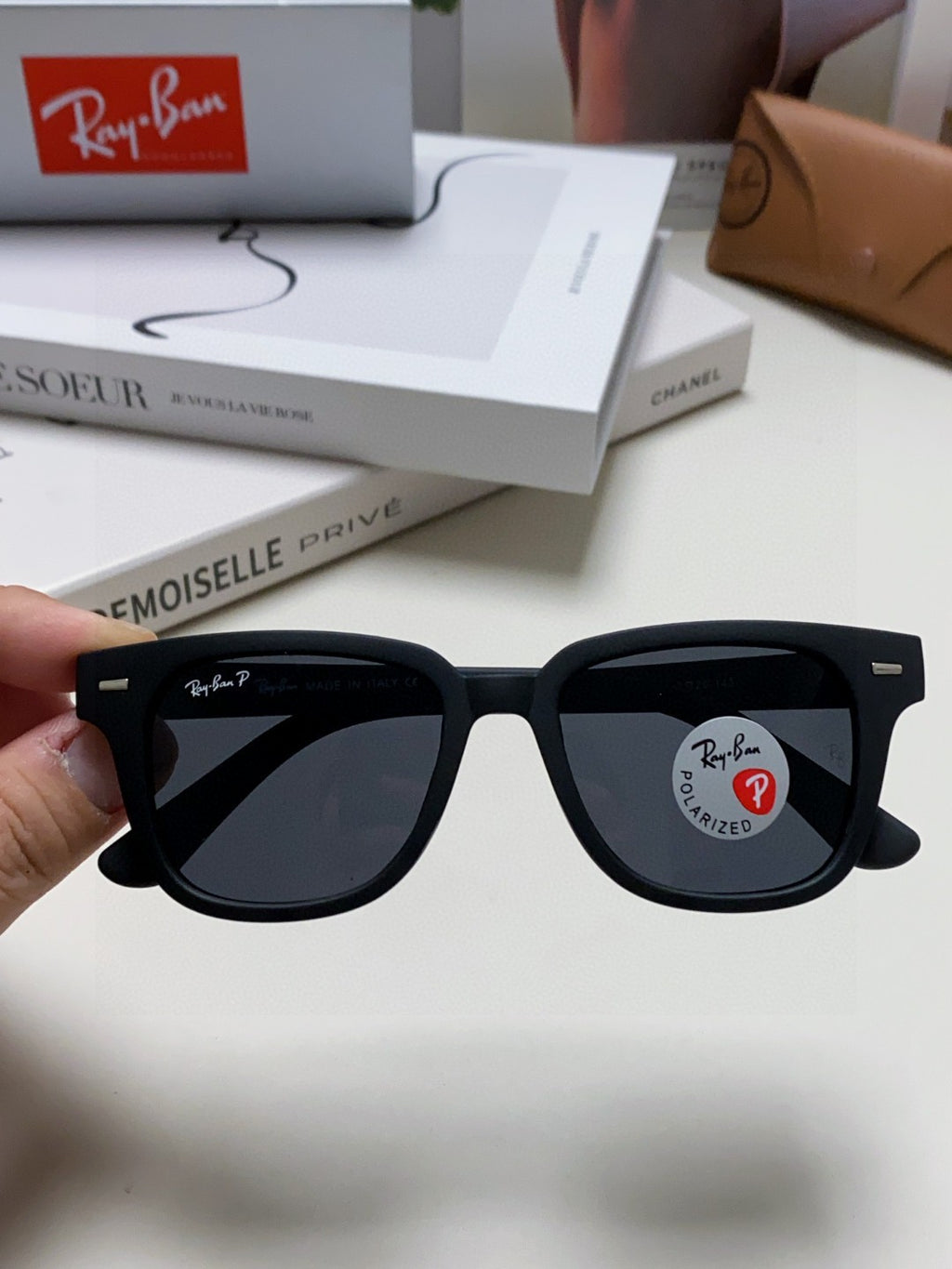 Ray-Ban RB5377 Polarized Square Blue Lens Sunglasses for Men & Women - 433141 - detail image 2