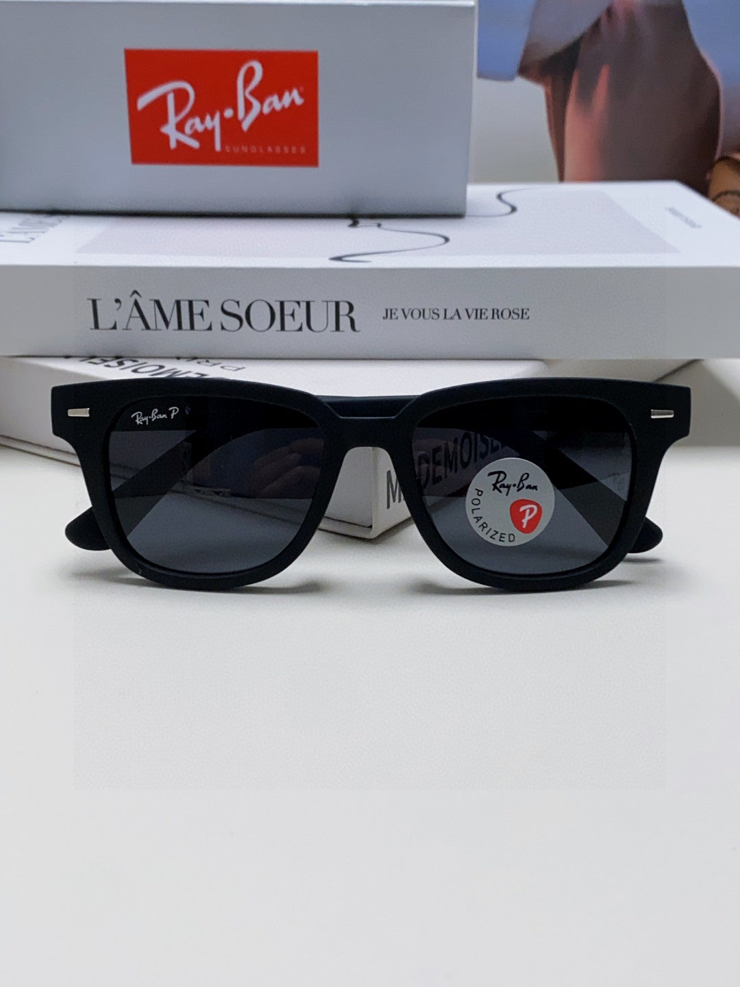 Ray-Ban RB5377 Polarized Square Blue Lens Sunglasses for Men & Women - 416685 - detail image 5