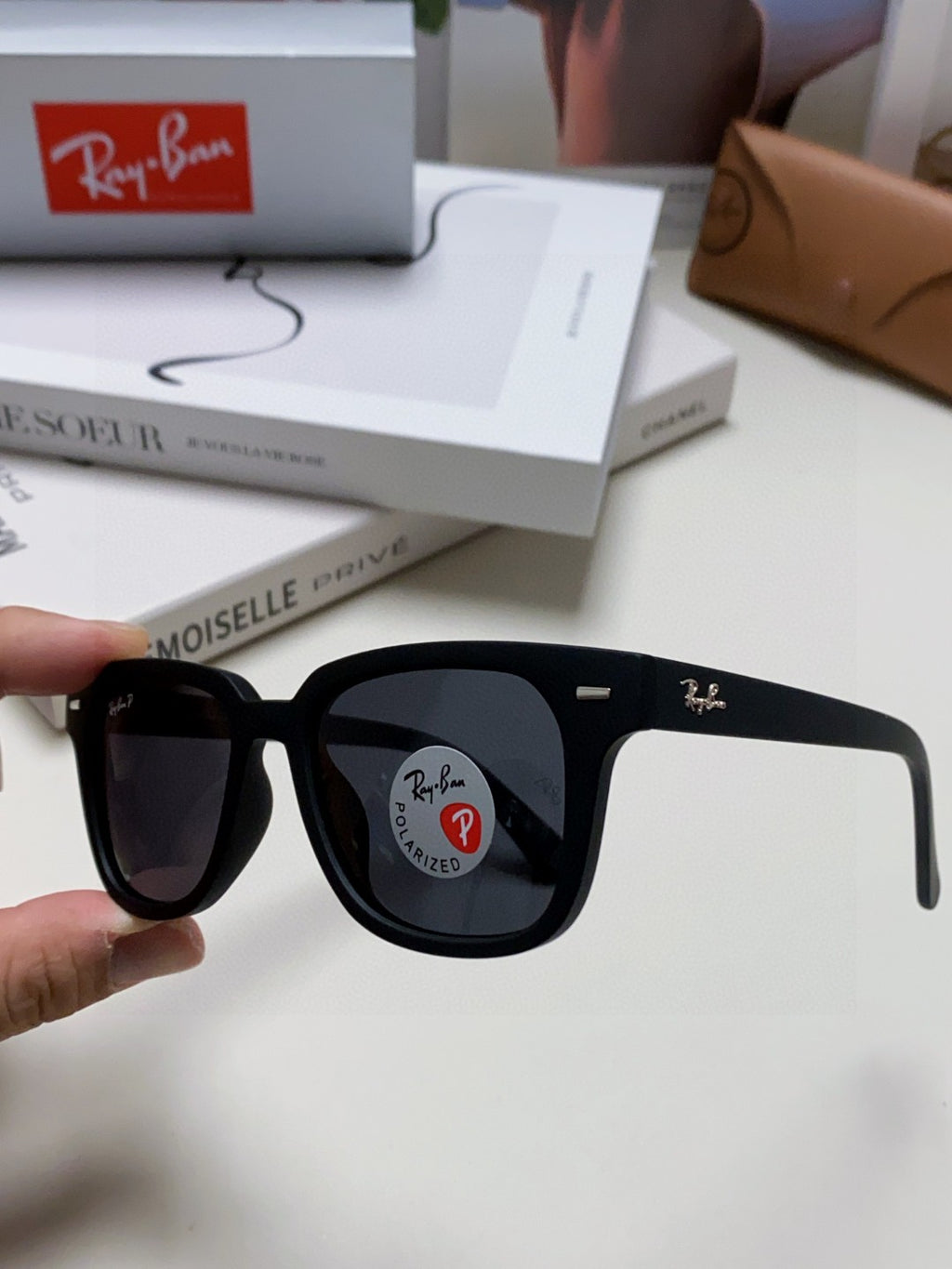 Ray-Ban RB5377 Polarized Square Blue Lens Sunglasses for Men & Women - 416685 - detail image 4