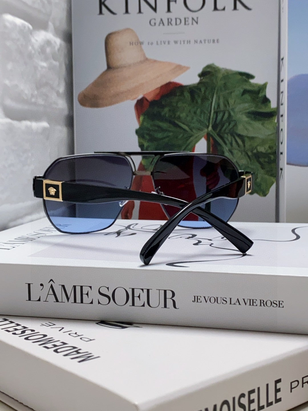 Versace Metal Square Blue Lens Sunglasses for Men & Women - 449845 - detail image 2