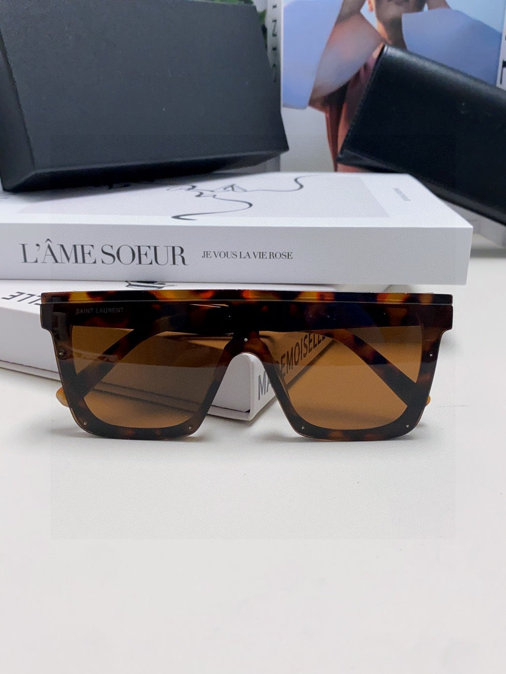 Saint Laurent Acetate Oversized Brown Lens Sunglasses for Men & Women - 415562 - detail image 5