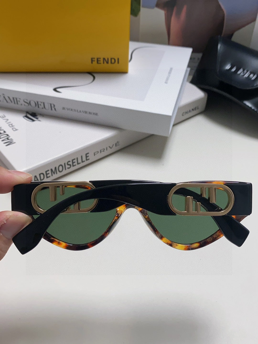 Fendi Metal Cat-Eye Gray Lens Sunglasses for Women - 449809 - detail image 4