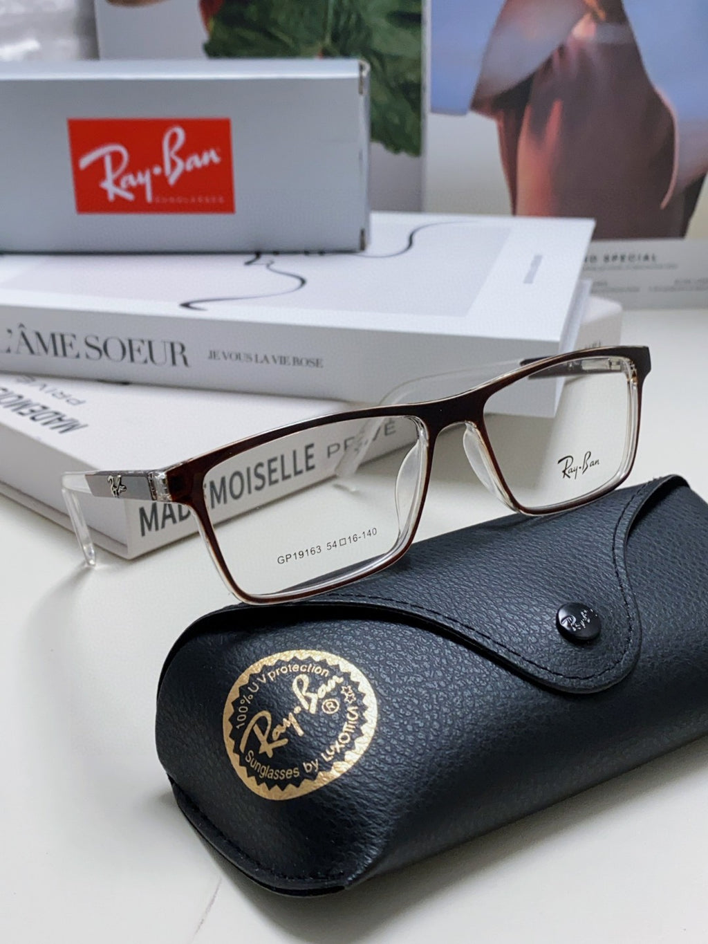 Ray-Ban RB19113 Square Silver Lens Sunglasses for Men & Women - detail image 2