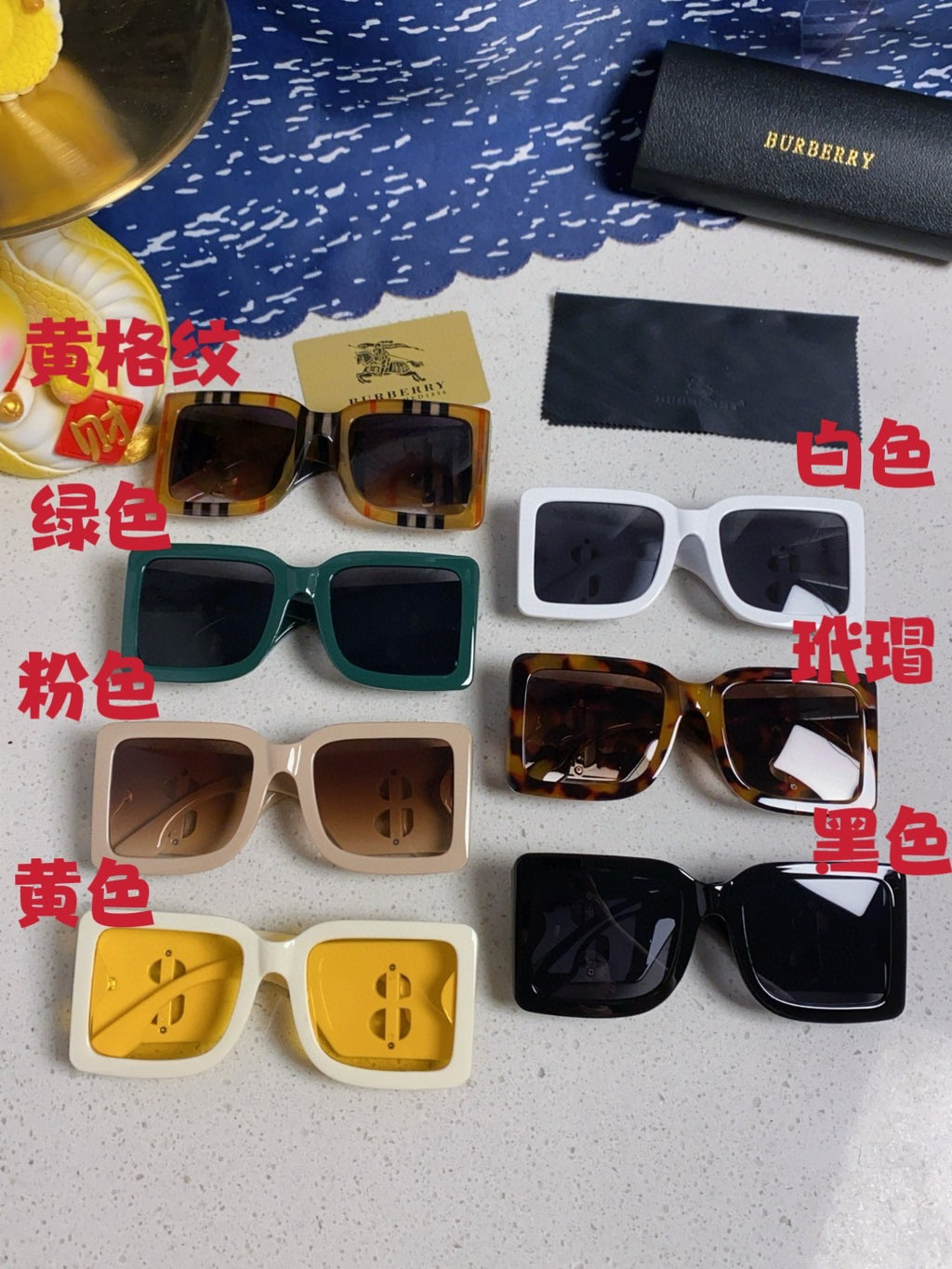 Burberry Oversized Gold Lens Sunglasses for Men & Women - 449583 - detail image 11