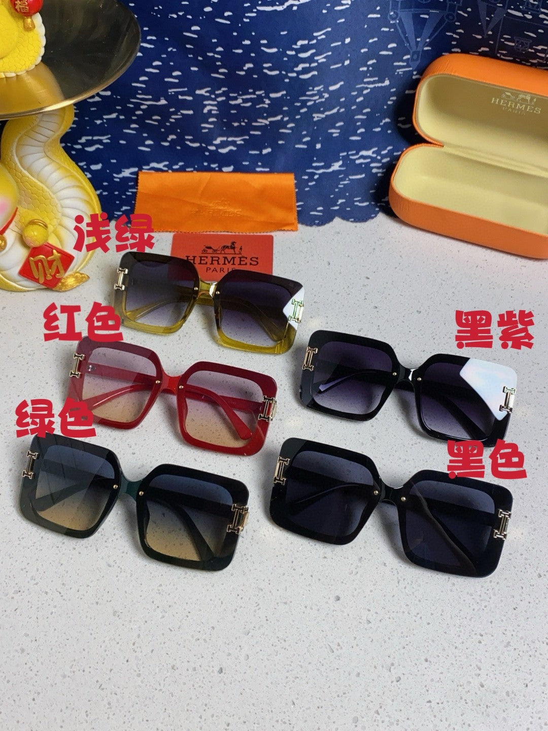 Hermès Square Gold Lens Sunglasses for Men & Women - detail image 10