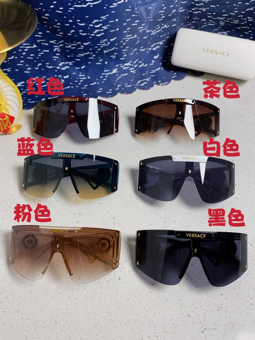 Versace Oversized Silver Lens Sunglasses for Men & Women - 449880 - detail image 11