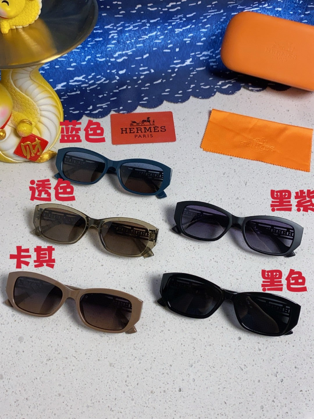 Hermès Polarized Cat-Eye Silver Lens Sunglasses for Men & Women - 466439 - detail image 11