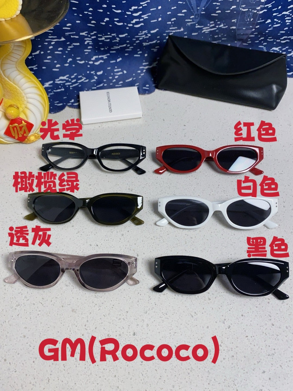 Gentle Monster ROCOCO Cat-Eye Black Lens Sunglasses for Men & Women - detail image 12