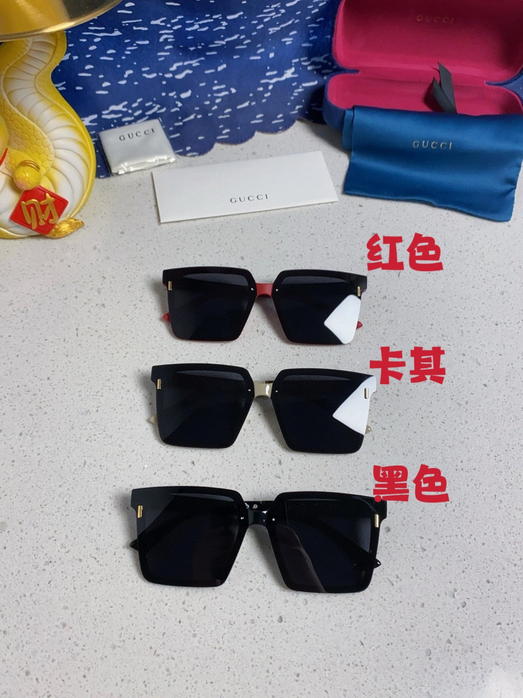 Gucci Polarized Square Silver Lens Sunglasses for Men & Women - 486444 - detail image 12