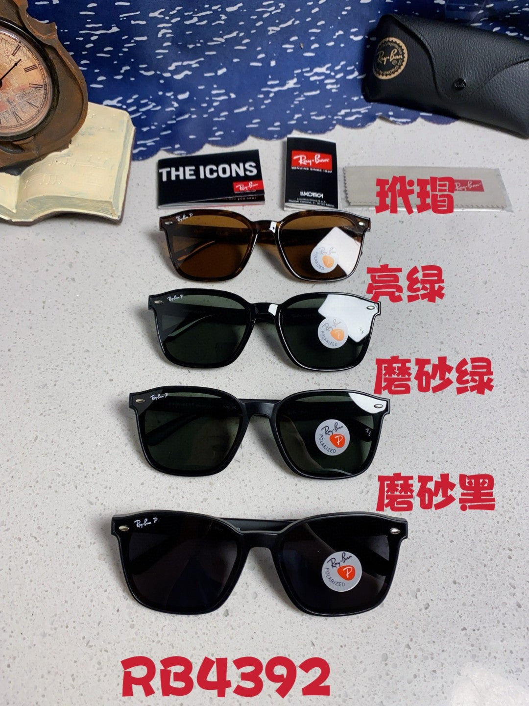 Ray-Ban RB4392 Square Silver Lens Sunglasses for Men & Women - detail image 12