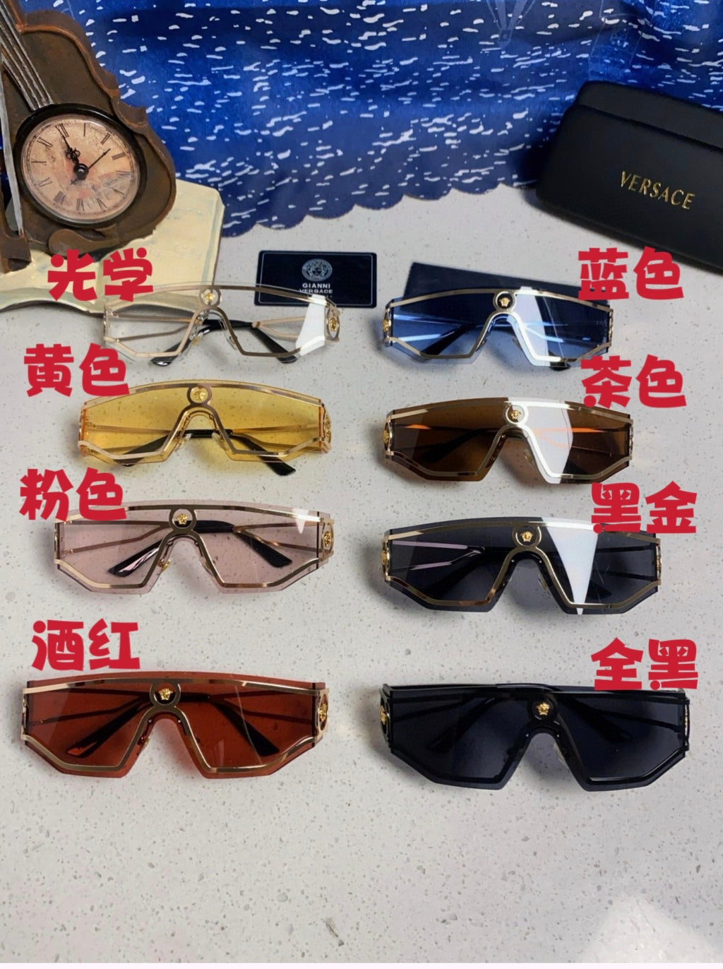 Versace Metal Oversized Silver Lens Sunglasses for Men & Women - 466240 - detail image 11