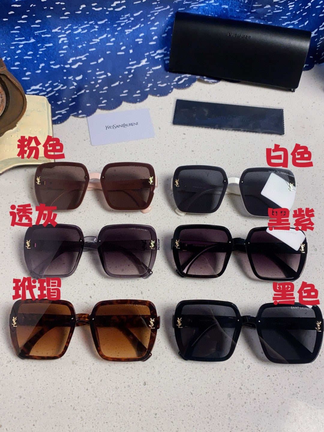 Saint Laurent Browline Silver Lens Sunglasses for Men & Women - detail image 10