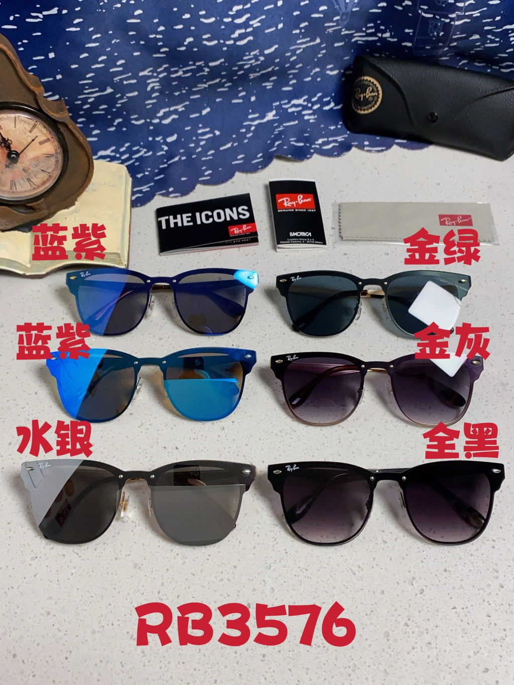 Ray-Ban RB3576 Lightweight Rimless Silver Lens Sunglasses for Men & W - 466508 - detail image 12
