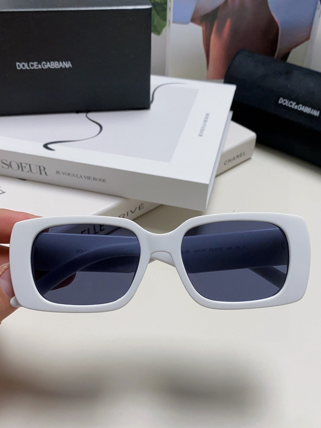 Dolce & Gabbana Polarized Square Blue Lens Sunglasses for Men & Women - detail image 3