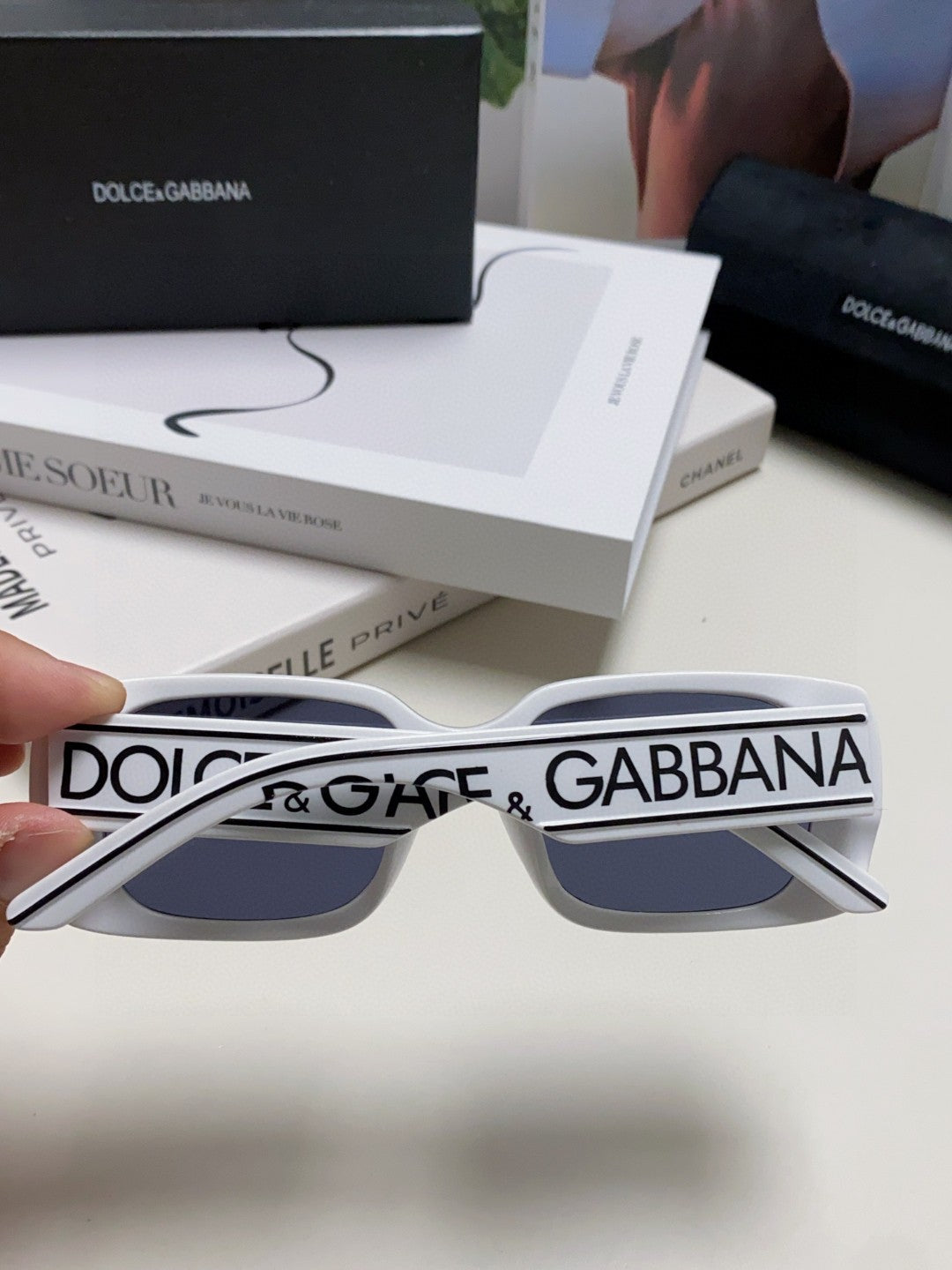 Dolce & Gabbana Polarized Square Blue Lens Sunglasses for Men & Women - detail image 4