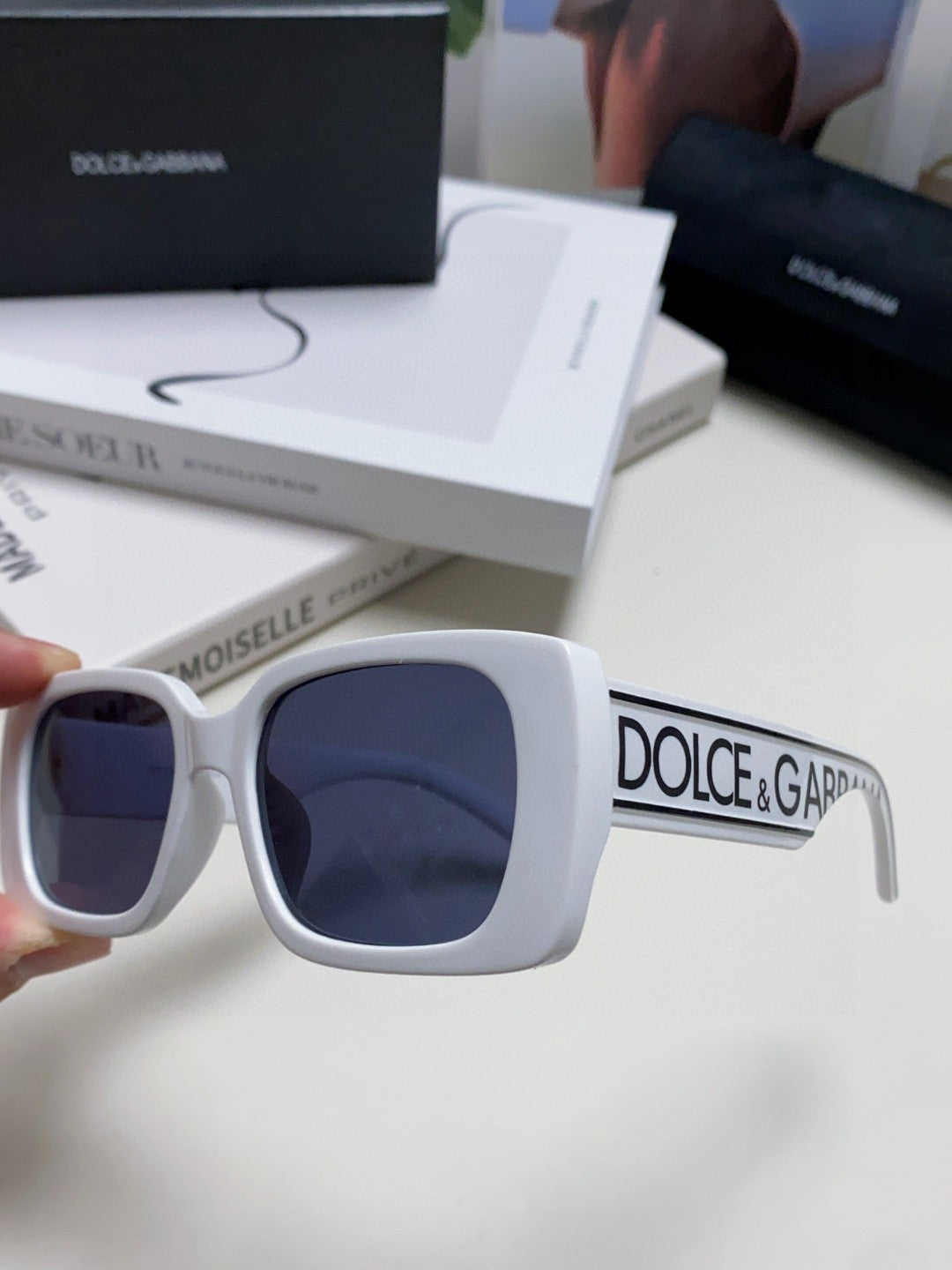 Dolce & Gabbana Polarized Square Blue Lens Sunglasses for Men & Women - detail image 5