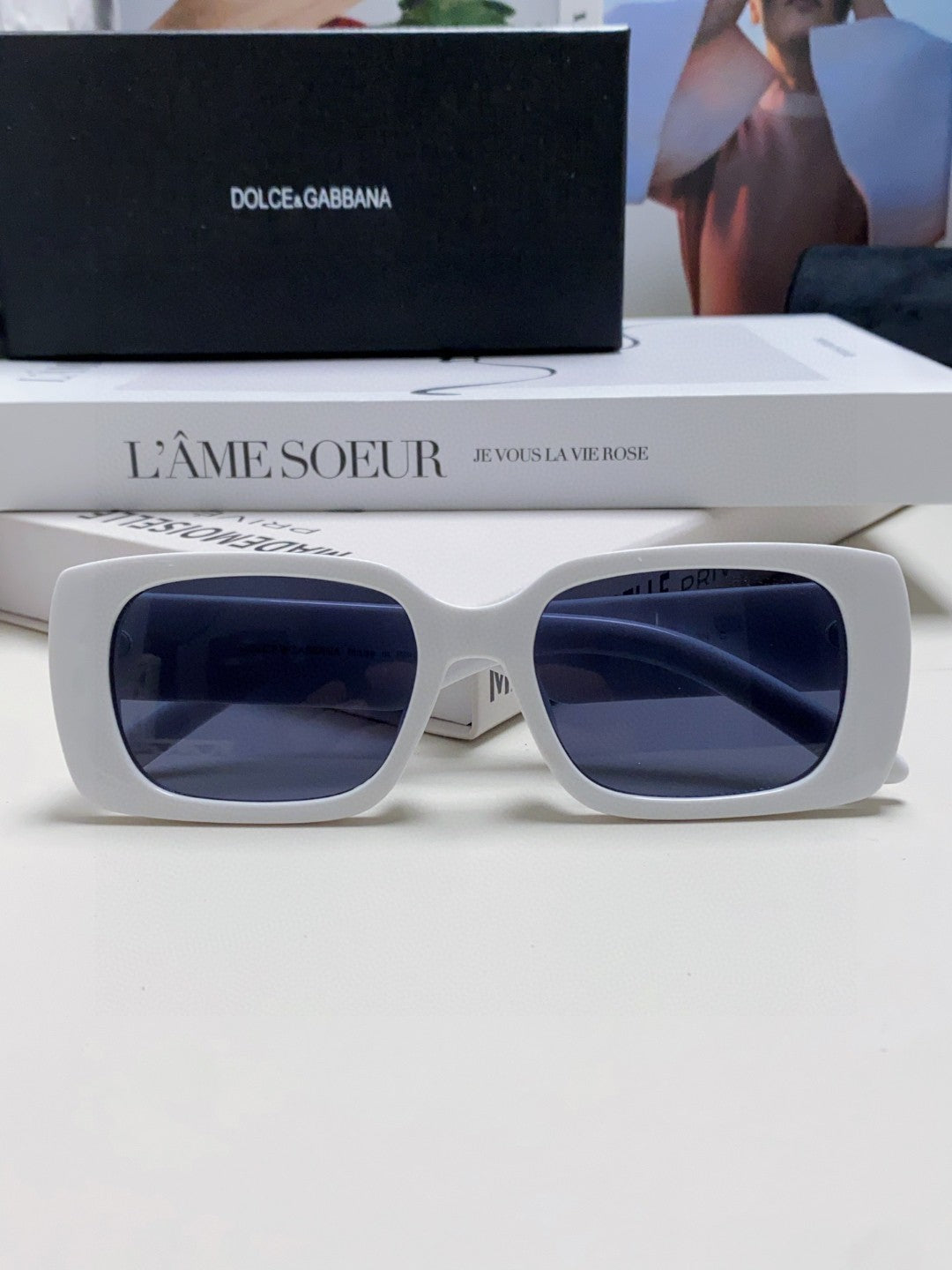 Dolce & Gabbana Polarized Square Blue Lens Sunglasses for Men & Women - 158713 - detail image 6