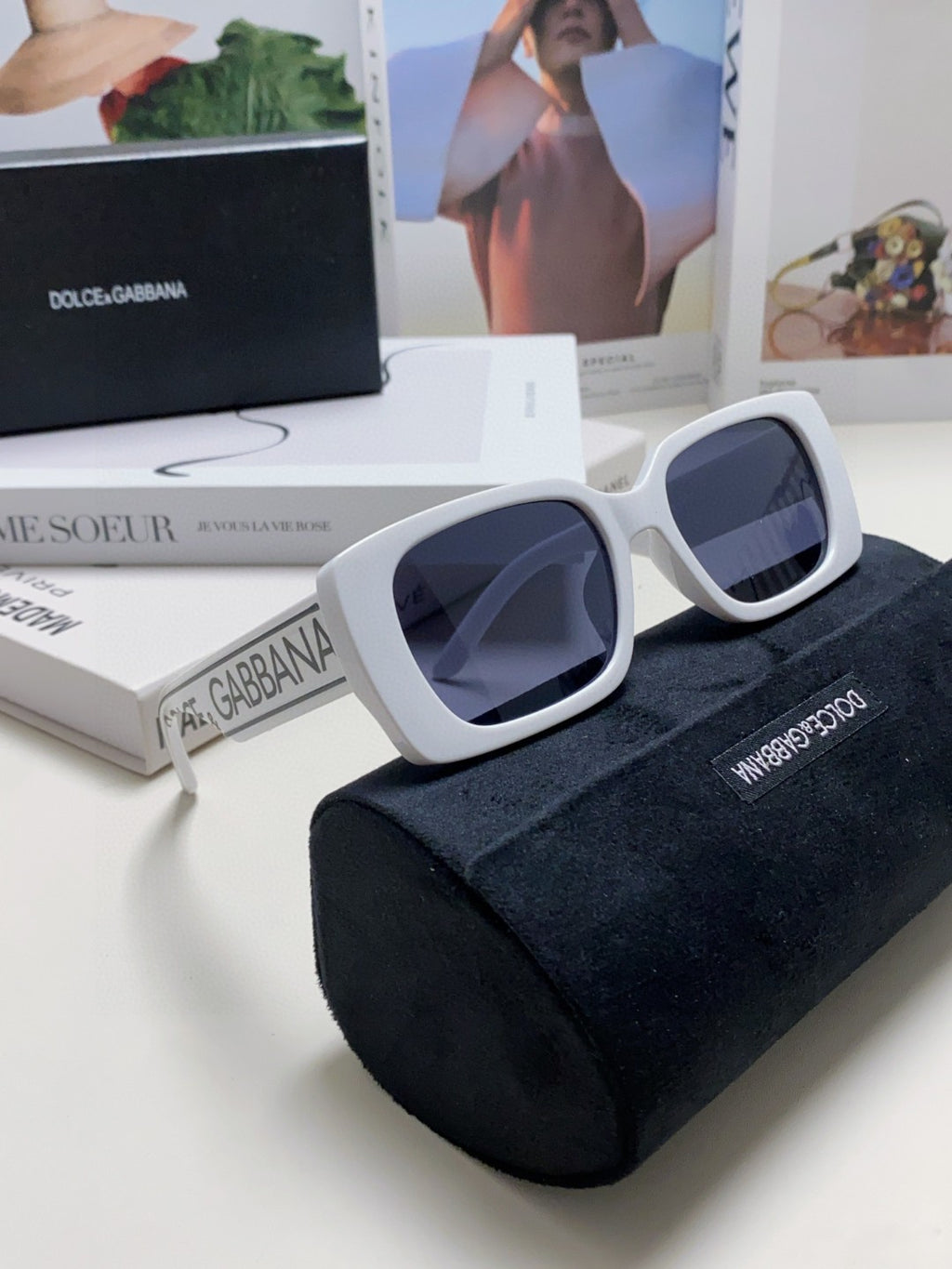 Dolce & Gabbana Polarized Square Blue Lens Sunglasses for Men & Women - detail image 7