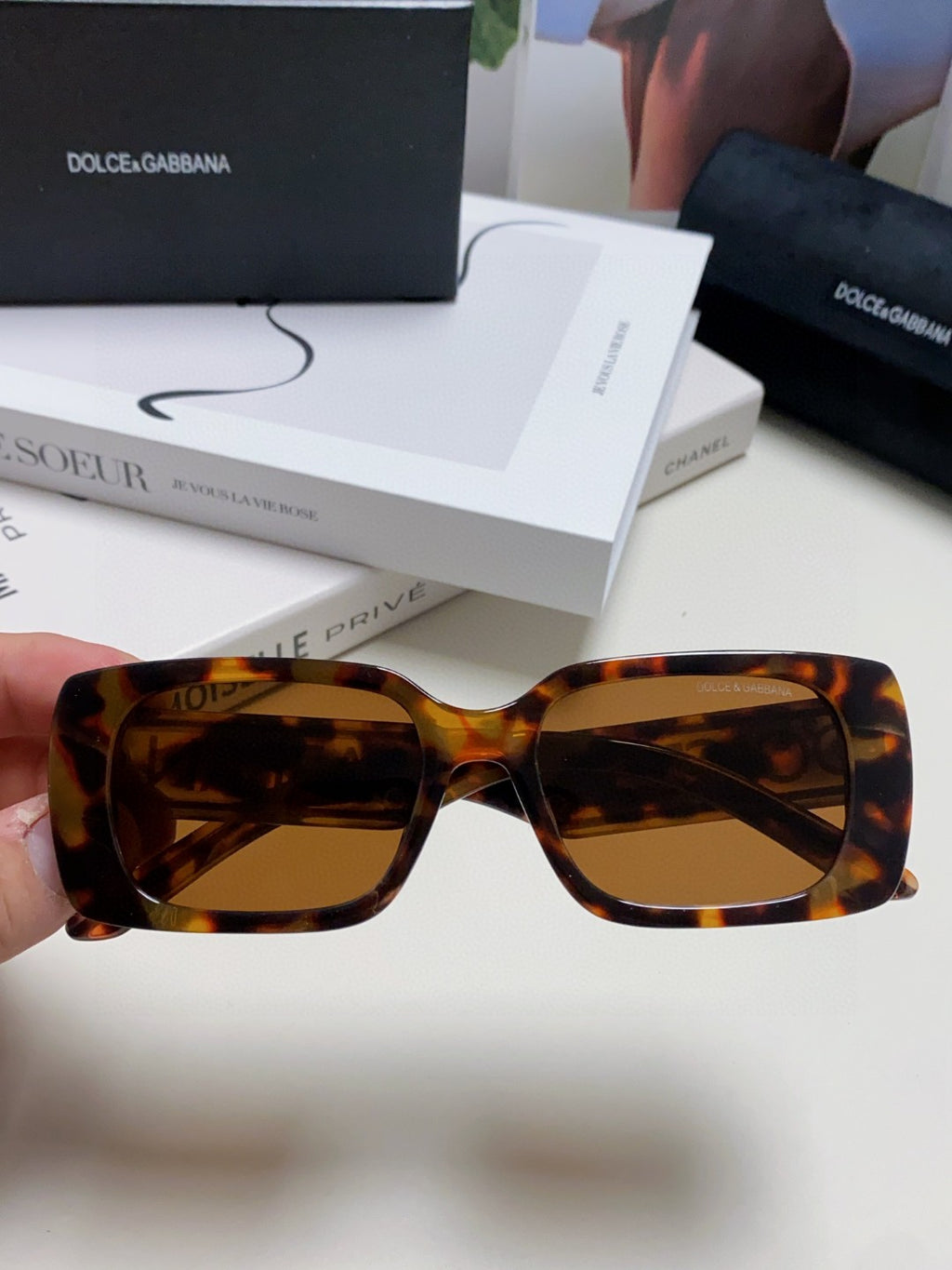 Dolce & Gabbana Polarized Square Brown Lens Sunglasses for Men & Wome - 399480 - detail image 3