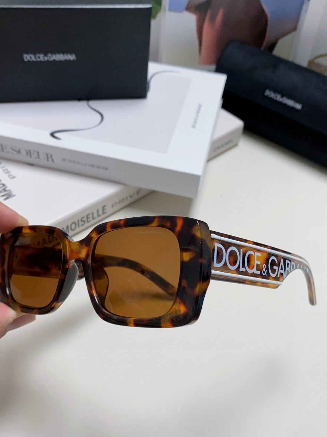 Dolce & Gabbana Polarized Square Brown Lens Sunglasses for Men & Wome - 399480 - detail image 5