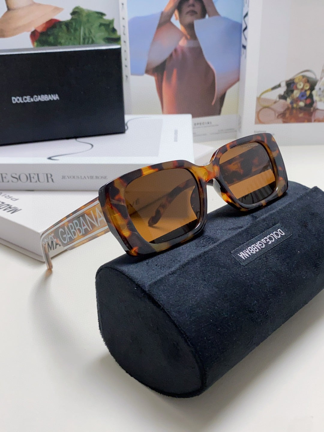 Dolce & Gabbana Polarized Square Brown Lens Sunglasses for Men & Wome - 399480 - detail image 7