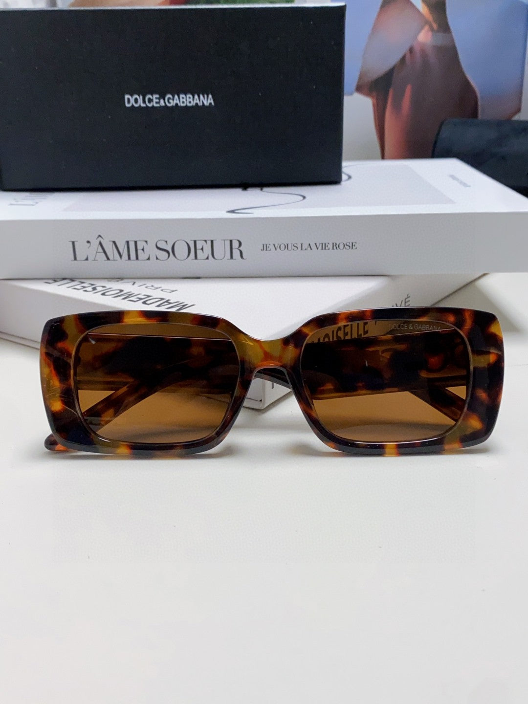 Dolce & Gabbana Polarized Square Brown Lens Sunglasses for Men & Women - detail image 6