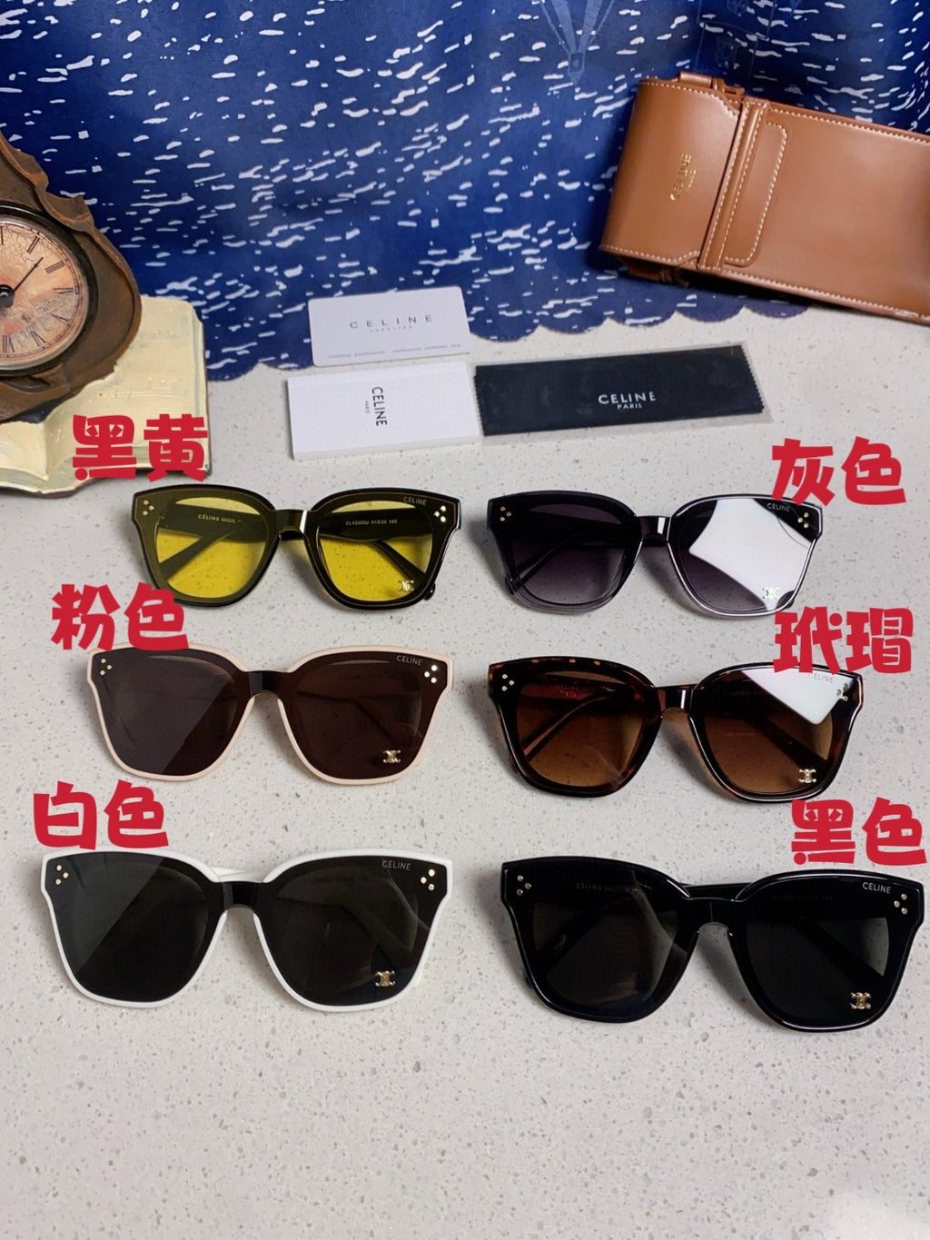 Celine Square Gray Lens Sunglasses for Men & Women - 158432 - detail image 12