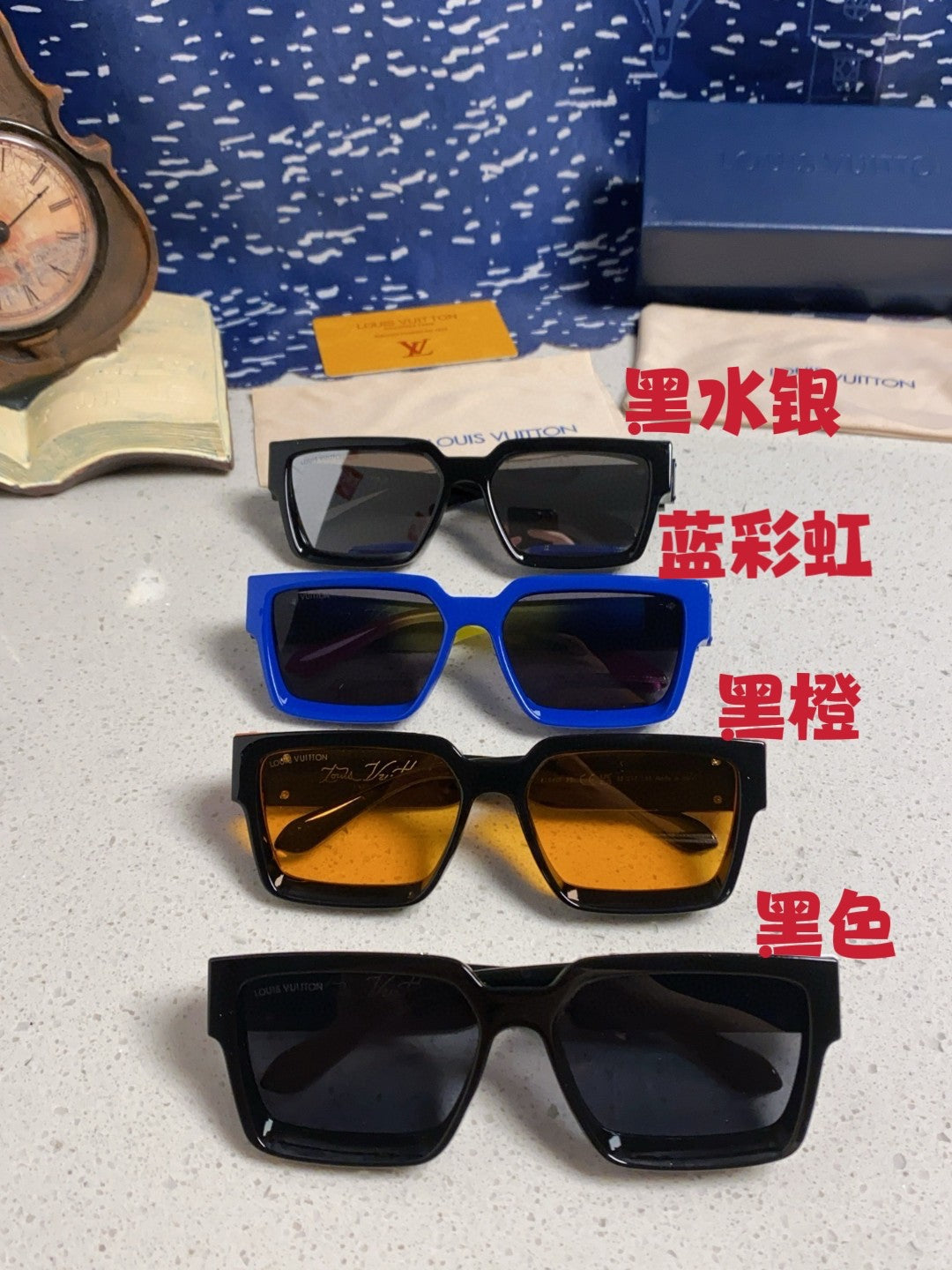 Louis Vuitton M96006 Square Blue Lens Sunglasses for Men & Women - 158159 - detail image 13