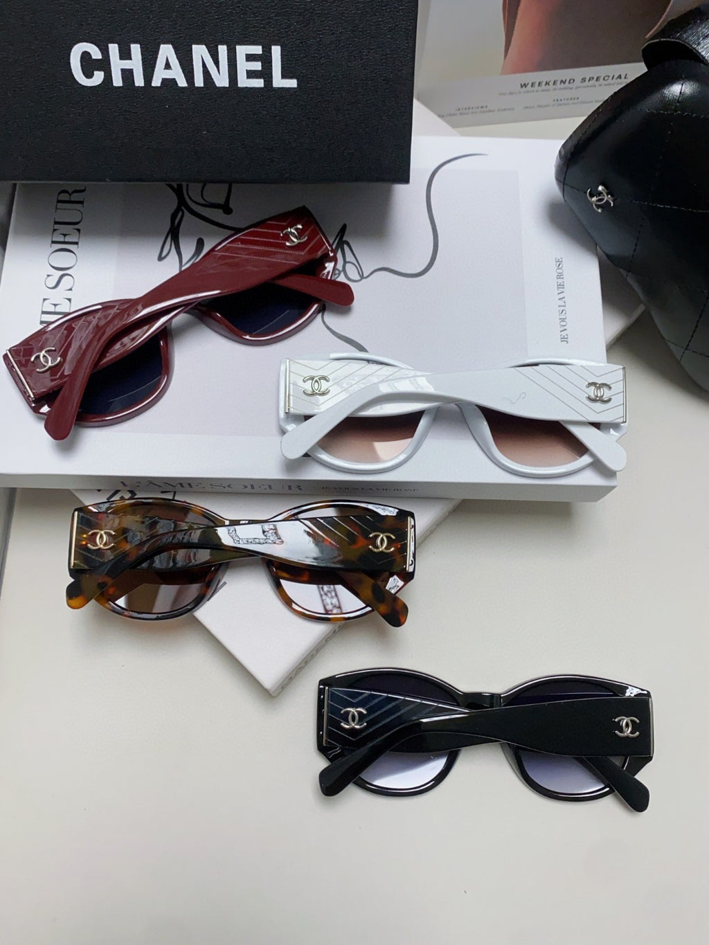 Chanel Polarized Cat-Eye Gray Lens Sunglasses for Women - detail image 8
