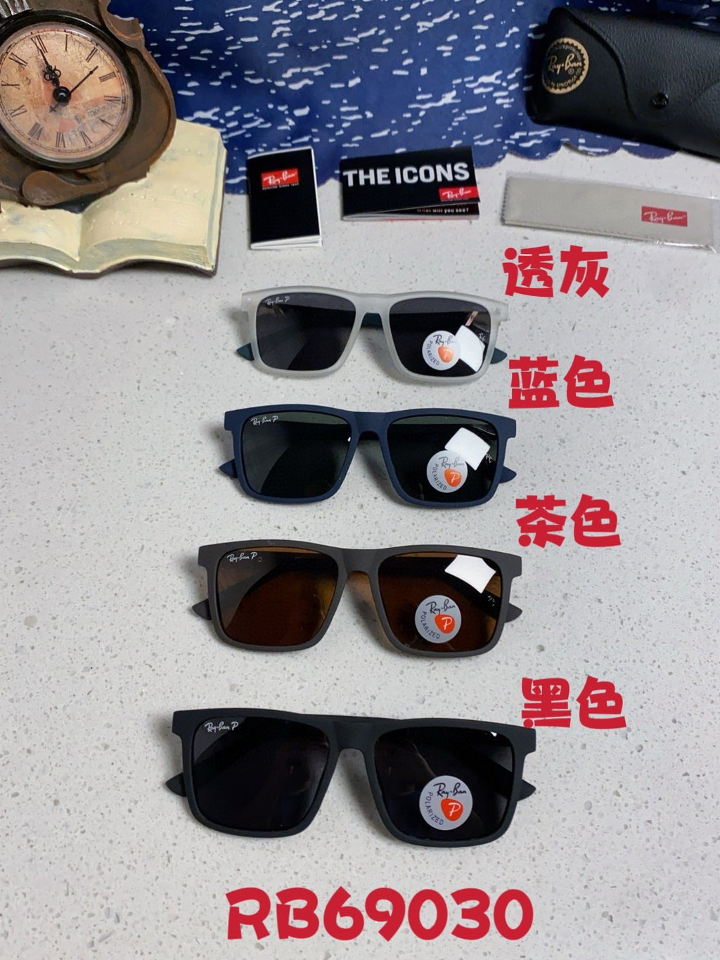 Ray-Ban RB69030 Square Brown Lens Sunglasses for Men - detail image 12