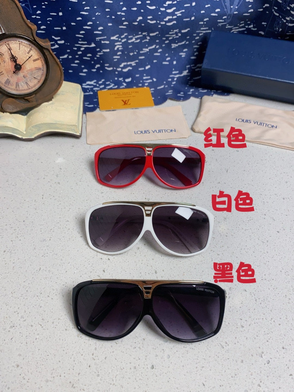 Louis Vuitton Polarized Square Silver Lens Sunglasses for Men & Women - 132161 - detail image 12