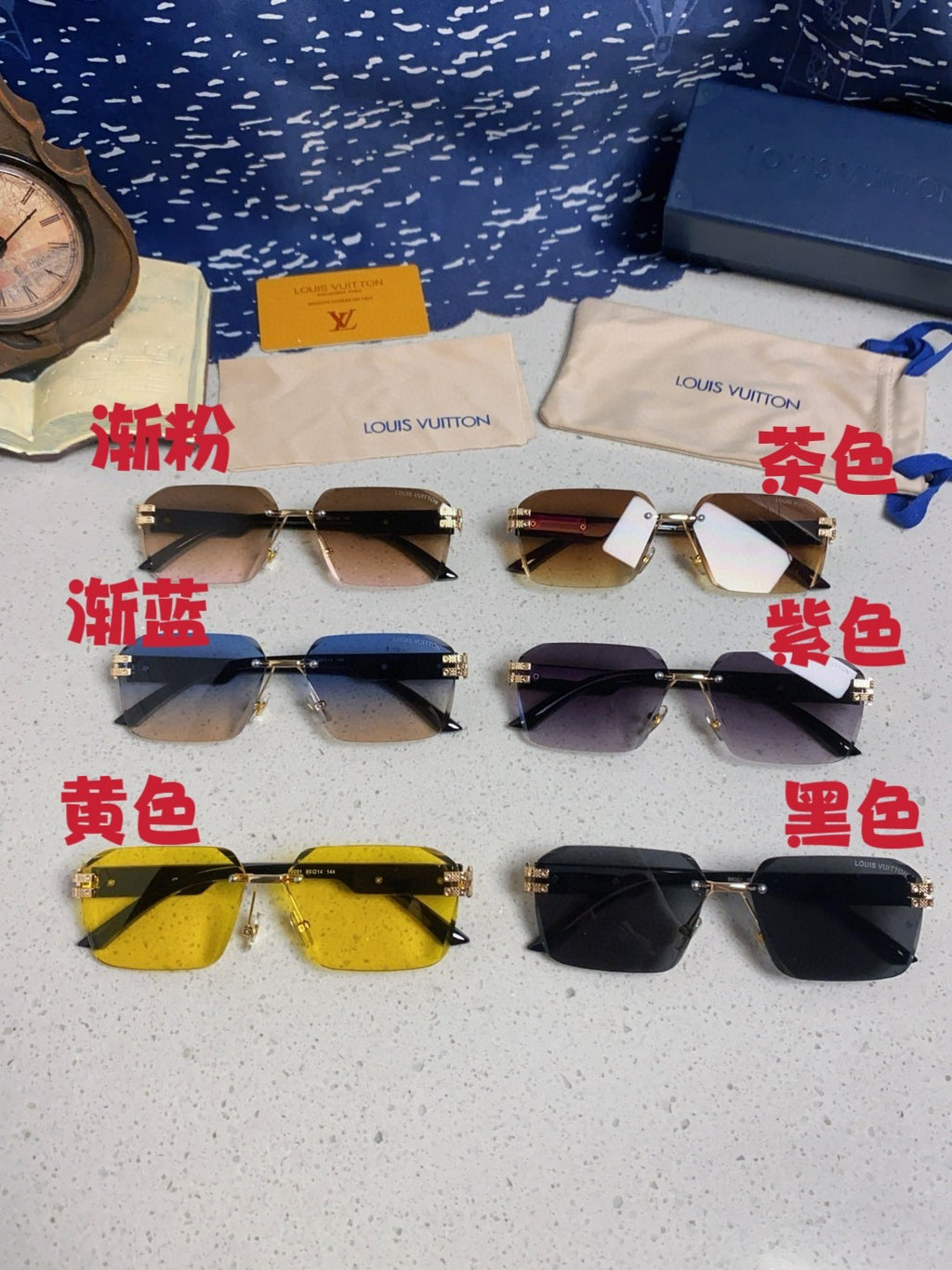 Louis Vuitton Lightweight Rimless Yellow Lens Sunglasses for Men & Women - detail image 12