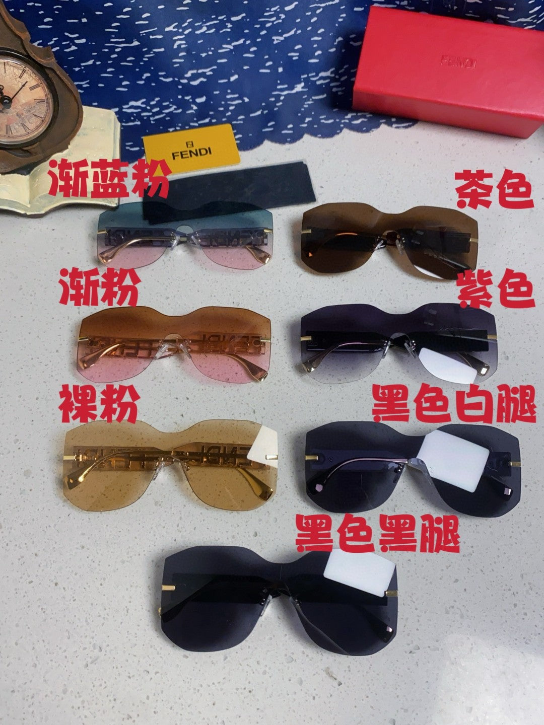 Fendi Lightweight Rimless Brown Lens Sunglasses for Men & Women - 383033 - detail image 10