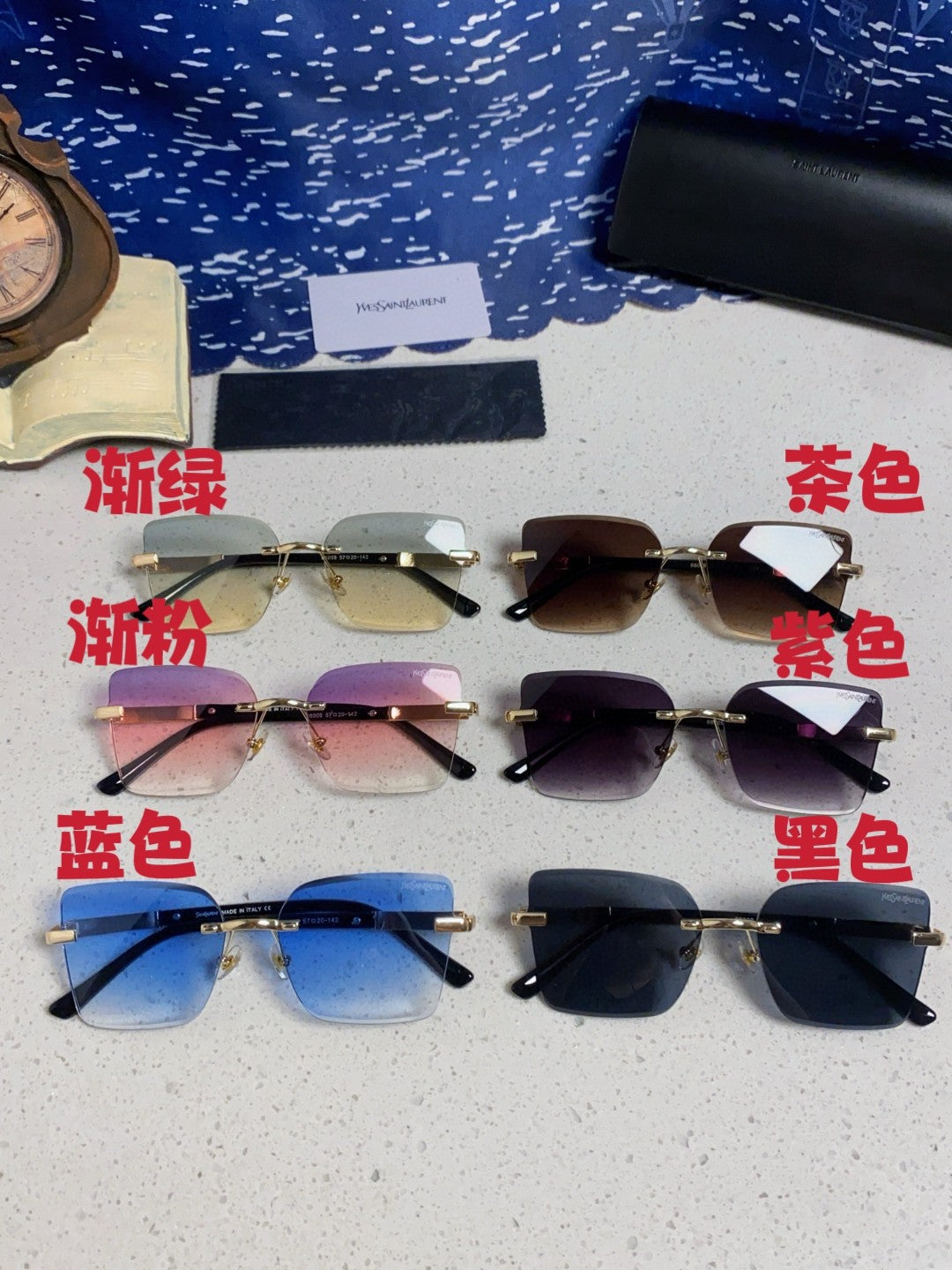 Saint Laurent Lightweight Rimless Silver Lens Sunglasses for Men & Wo - 398788 - detail image 12