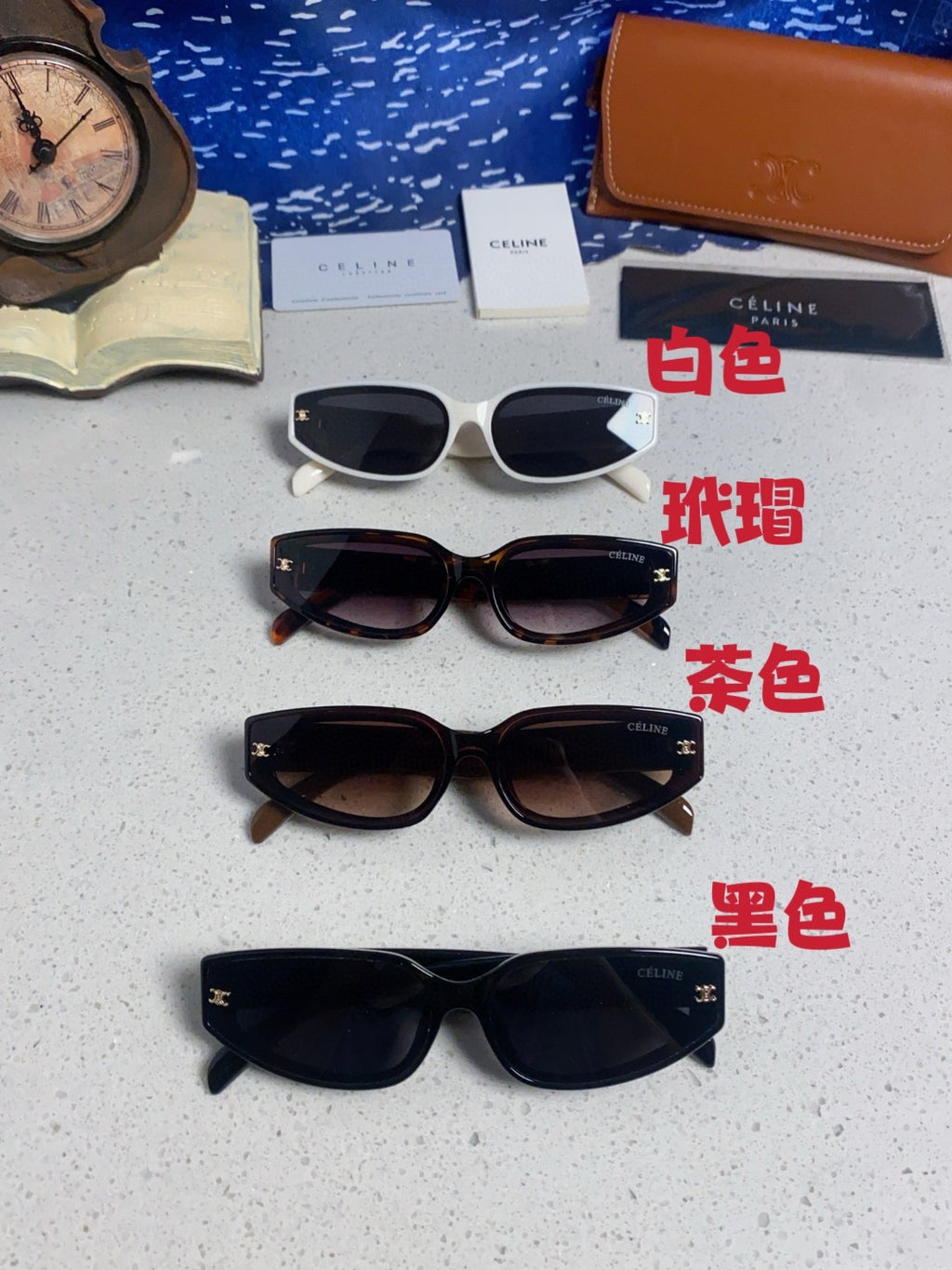 Celine Cat-Eye Silver Lens Sunglasses for Men & Women - 432029 - detail image 12